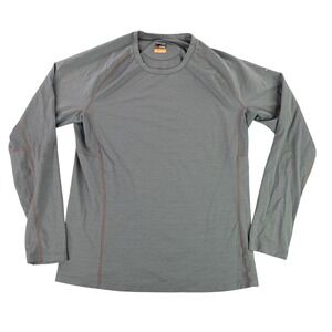 Icebreaker Merino Bodyfit Zone Mens Large Gray Long Sleeve Base Layer Top 8582